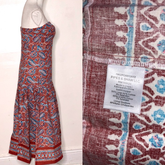 Veronica Beard Fiore Strapless Printed Midi Dress - Picture 6 of 6